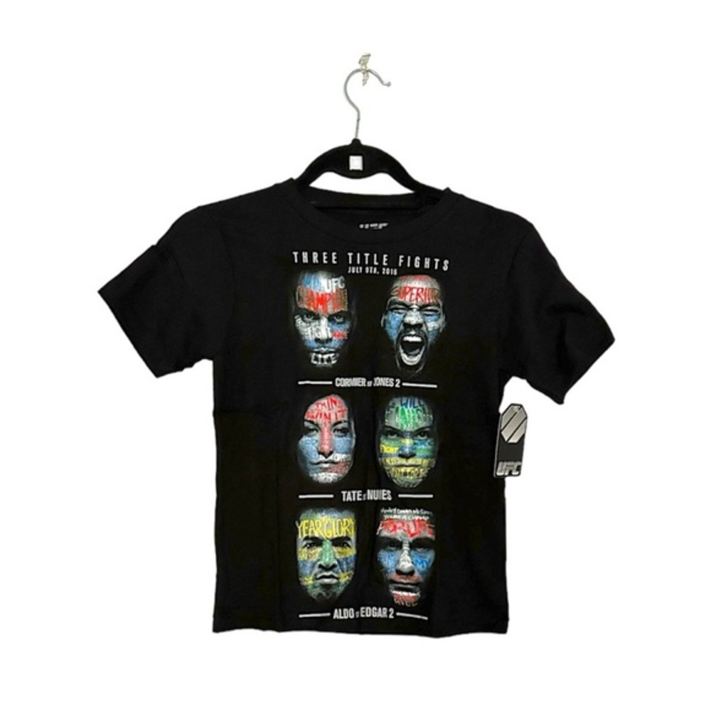 NWT UFC 200 KIDS Three Title Fights Deadstock Tee Cormier Jones Tate Nunes Edgar